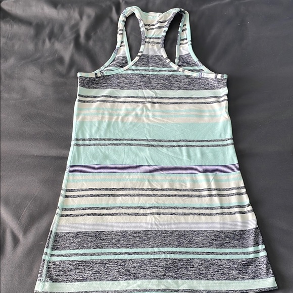 Mint and Gray Striped Racerback Tank - Picture 1 of 4